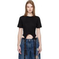 Simone Rocha Black Bow Tail Easy T-shirt 261405F110014