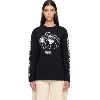 Simone Rocha Black Dim Sum Logo Print Long Sleeve T-shirt 261405F110028