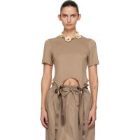 Simone Rocha Tan Bow Tail Easy T-shirt 261405F110031