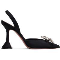 Amina Muaddi Black Rosie Sling Heels 261415F122001