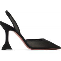 Amina Muaddi Black Holli Mesh Sling 95 Heels 261415F122020