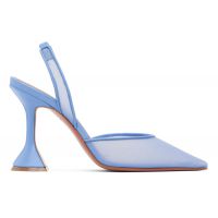 Amina Muaddi Blue Holli Mesh Sling 95 Heels 261415F122021