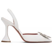 Amina Muaddi White Begum Sling 95 Heels 261415F122032