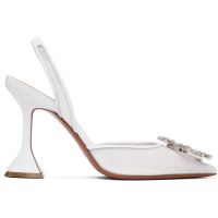 Amina Muaddi White Begum Sling 95 Heels 261415F122041