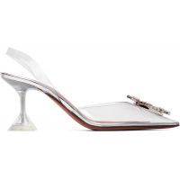 Amina Muaddi Transparent Begum Glass Sling 70 Heels 261415F122046