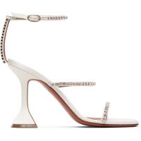 Amina Muaddi White Gilda 95 Heeled Sandals 261415F125020