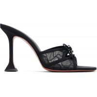 Amina Muaddi Black Eleonora Lace Slipper 95 Heeled Sandals 261415F125026
