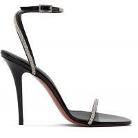 Amina Muaddi Black Diamante 105 Heeled Sandals 261415F125028