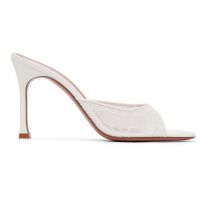 Amina Muaddi White Alexa Lace Slipper 95 Heeled Sandals 261415F125037