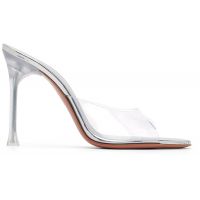 Amina Muaddi Transparent Alexa Glass Slipper 105 Heeled Sandals 261415F125039