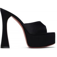 Amina Muaddi Black Dalida Plateau Slipper 140 Heeled Sandals 261415F125045