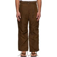 Sacai Brown Treated Nylon Twill Cargo Pants 261445M188003