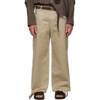 Sacai Tan Cotton Chino x Nylon Twill Cargo Pants 261445M188006