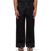 Sacai Black Cotton Chino & Nylon Twill Cargo Pants 261445M188007