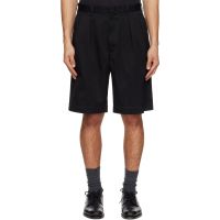 Nanamica Black Double Pleated Chino Shorts 261467M193004