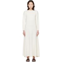 Loulou de Saison White Silk Linen Knit Maxi Dress 261473F052000