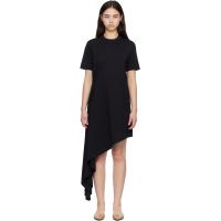 Loulou de Saison Black IGARI Asymmetric T-shirt Midi Dress 261473F054001