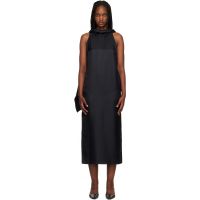 Loulou de Saison Black Susan Twisted Collar Maxi Dress 261473F055000