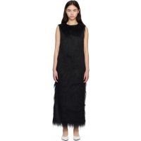 Loulou de Saison Black TIWA Fringed Maxi Dress 261473F055003