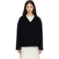 Loulou de Saison Black MAARA Asymmetric Drap Jacket 261473F063001