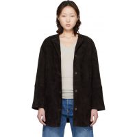 Loulou de Saison Brown Waren Oval Suede Coat 261473F064000