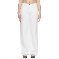 Loulou de Saison White SAMUR LDS Organic Denim Boyfriend Jeans 261473F069000