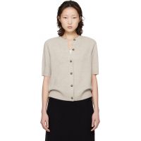 Loulou de Saison Beige Jodi Short-Sleeve Cashmere Cardigan 261473F095000
