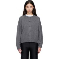 Loulou de Saison Gray AIDAR LDS Wool Cashmere Cardigan 261473F095006