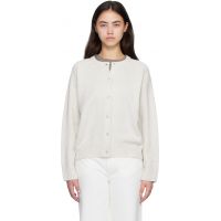 Loulou de Saison Gray AIDAR LDS Wool Cashmere Cardigan 261473F095007
