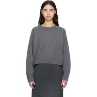 Loulou de Saison Gray BRUZZI LDS Cropped Sweater 261473F096006