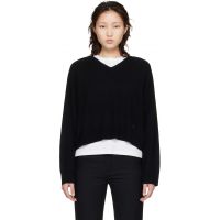Loulou de Saison Black Anzor LDS Cashmere V Neck Sweater 261473F100004