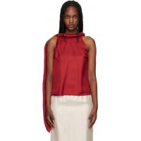 Loulou de Saison Orange Wilma Twisted Collar Blouse 261473F107000