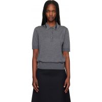 Loulou de Saison Gray Migo Fluid Cashmere Polo 261473F108000