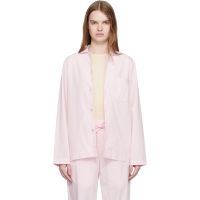 Tekla Pink Poplin Long-Sleeved Pyjama Shirt 261482F079014