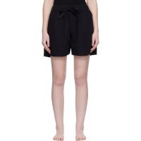 Tekla Black Poplin Pyjama Shorts 261482F079035
