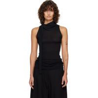 LE17SEPTEMBRE Black Scarf Sleeveless Jersey Top 261495F111004