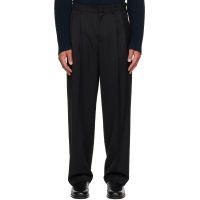 LE17SEPTEMBRE Black Two Tuck Wool Trousers 261495M191001
