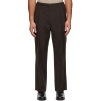 LE17SEPTEMBRE Brown Pleat Belted Trousers 261495M191006