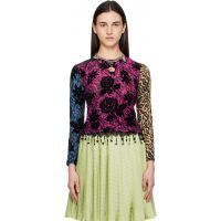 Chopova Lowena Multicolor Totally Tiger Flocked Mesh Top 261529F110001