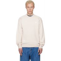 AAPE by A Bathing Ape Beige AAPENOW Moonface Crew Neck Sweater 261547M201002