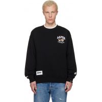 AAPE by A Bathing Ape Black AAPER Crew Neck Sweatshirt 261547M204012