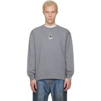 AAPE by A Bathing Ape Gray AAPENOW Clover Moonface Long Sleeve T-shirt 261547M213003
