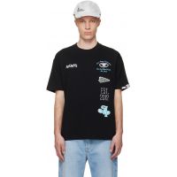 AAPE by A Bathing Ape Black AAPEUNVS Multi-Logo T-shirt 261547M213009