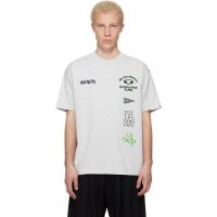 AAPE by A Bathing Ape Gray AAPEUNVS Multi-Logo T-shirt 261547M213010