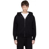 Les Tien Black Heavyweight Zip Hoodie 261548M202004