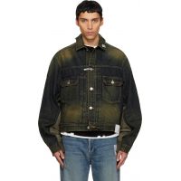 Maison MIHARA YASUHIRO Khaki & Navy Front Back Combined Denim Jacket 261551M180001