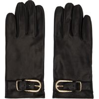 Ernest W. Baker Black Leather Buckle Gloves 261600M135000