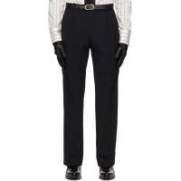 Ernest W. Baker Black Pleated Straight Fit Trousers 261600M191014