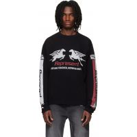 Represent Black Mesh Pegasus Long Sleeve T-shirt 261655M213037