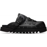 Toga Virilis SSENSE Exclusive Black Eyelet Metal Sabot Slip-on Loafers 261688M231031